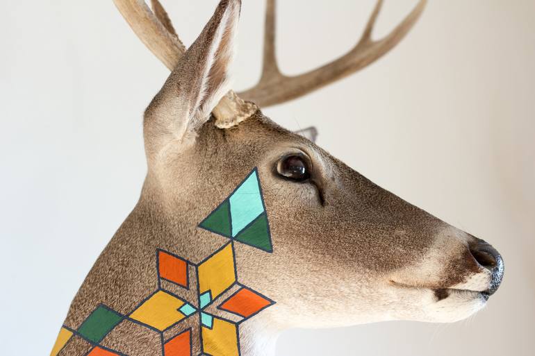 Original Geometric Animal Mixed Media by Cassandra Smith