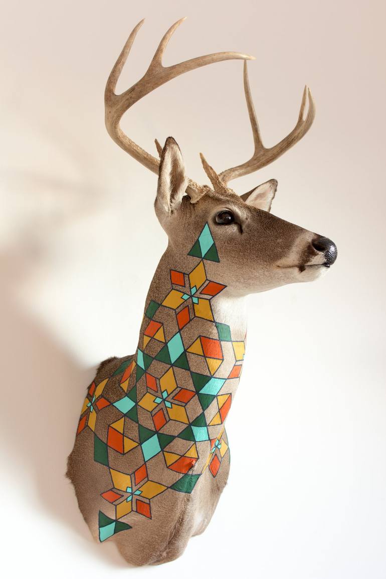 Original Geometric Animal Mixed Media by Cassandra Smith