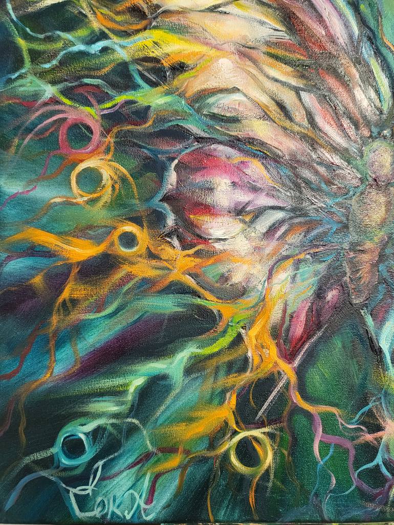 Original Abstract Fantasy Painting by Elena Sokolova Azyazova