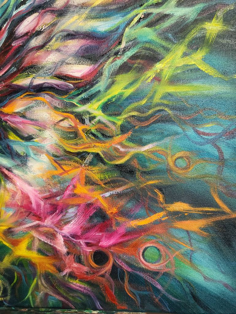 Original Abstract Fantasy Painting by Elena Sokolova Azyazova