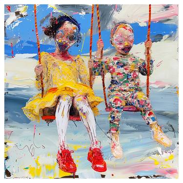 Original Abstract Children Digital by Smadar Lomnitz