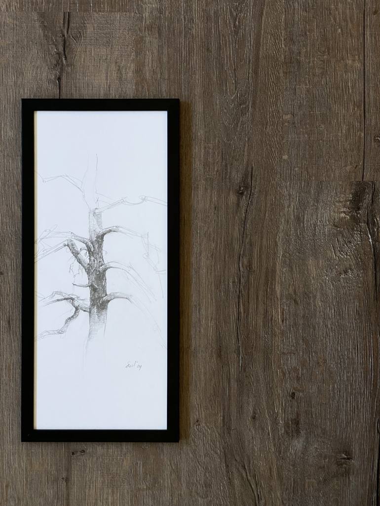 Original Black & White Botanic Drawing by Sevil Alieva