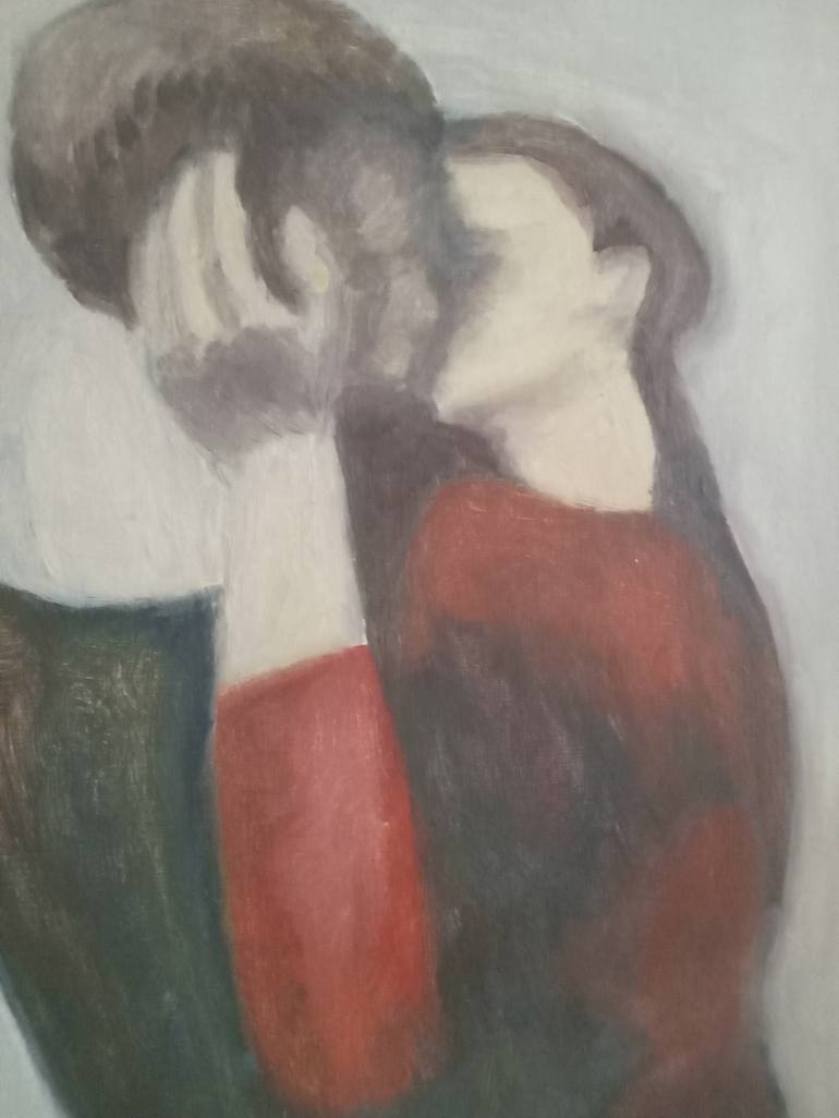 Original Folk Love Painting by Inés Alvarado