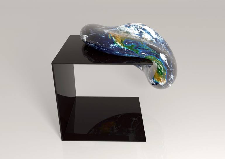 Original Surrealism Outer Space Sculpture by Gianluca Traina