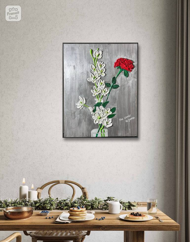 Original Realism Floral Mixed Media by Avna Thapa