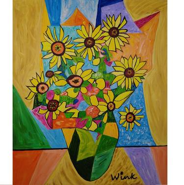 Original Cubism Floral Paintings by Elena Wink