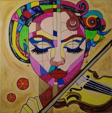 Original Cubism Music Paintings by Elena Wink