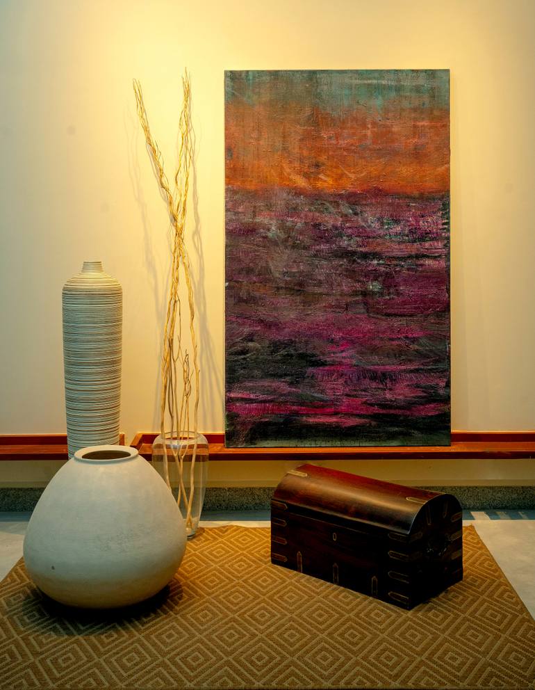 Original Modernism Landscape Painting by Kunal Edwankar