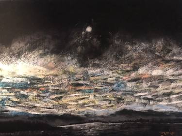 Original Expressionism Landscape Drawings by Muhammad Zahid Khan
