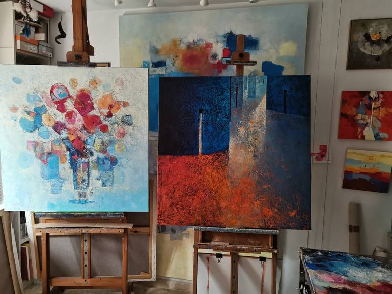 Original Abstract Expressionism Architecture Painting by Tomàs Sunyol