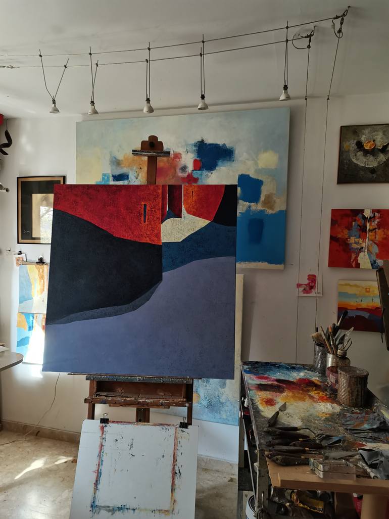 Original Abstract Expressionism Architecture Painting by Tomàs Sunyol