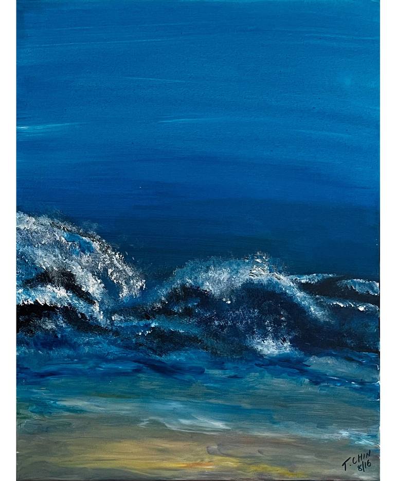 Original Abstract Beach Painting by Trisha Chin