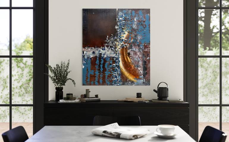 Original Art Deco Abstract Painting by Denis Fluierar