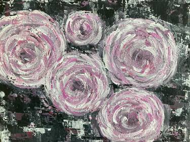 Abstract acrylic paint Winter  Roses thumb
