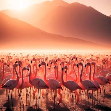 Flamingos in Desert thumb