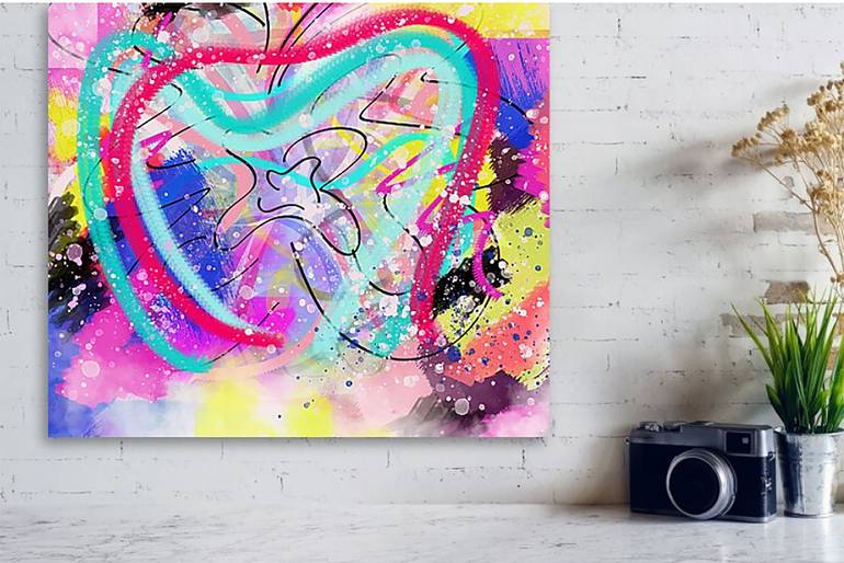 Original Pop Art Abstract Painting by Lulu Sarina