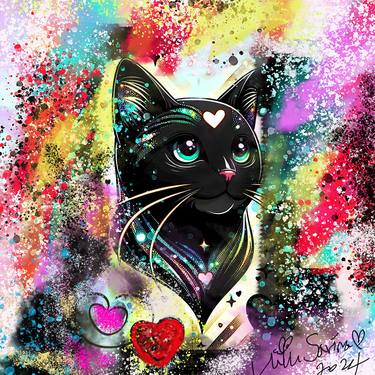 Print of Cats Paintings by Lulu Sarina