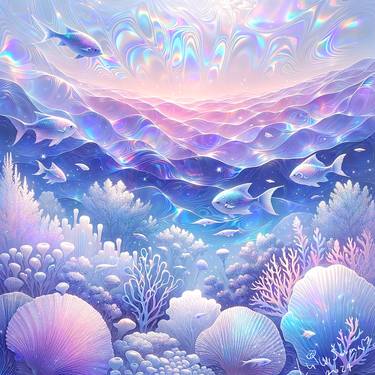 Print of Seascape Digital by Lulu Sarina