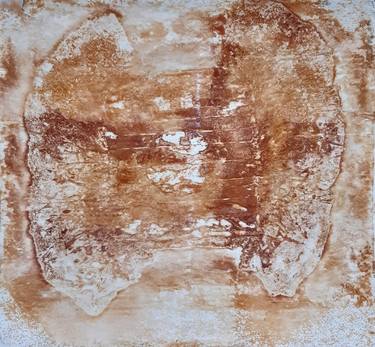 Untitled work imprinted with natural manhole rust on paper thumb