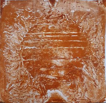 Untitled work imprinted with natural manhole rust on paper thumb