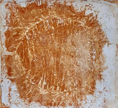 Untitled work imprinted with natural manhole rust on paper thumb