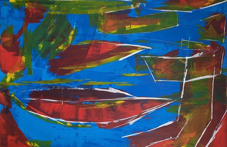 Original Abstract Painting by Christian Lehmann | Abstract Art on Paper | The Old Man and the Sea [22-05-N1]