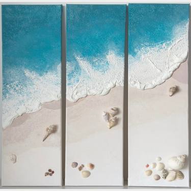 Original Abstract Beach Paintings by Monica Rotaru