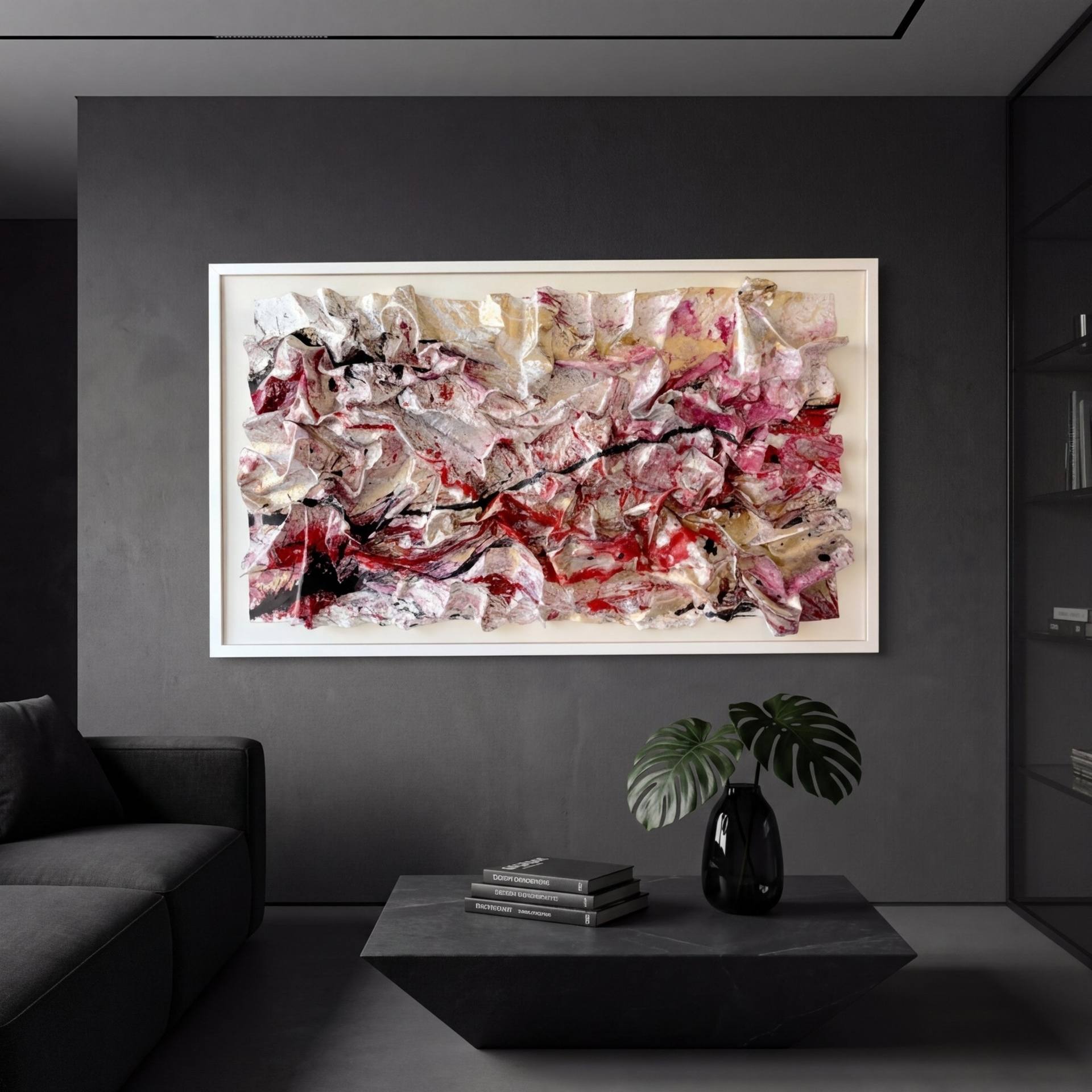 Wilde Love – Red Abstract Wall Sculpture Mixed Media by Nonos