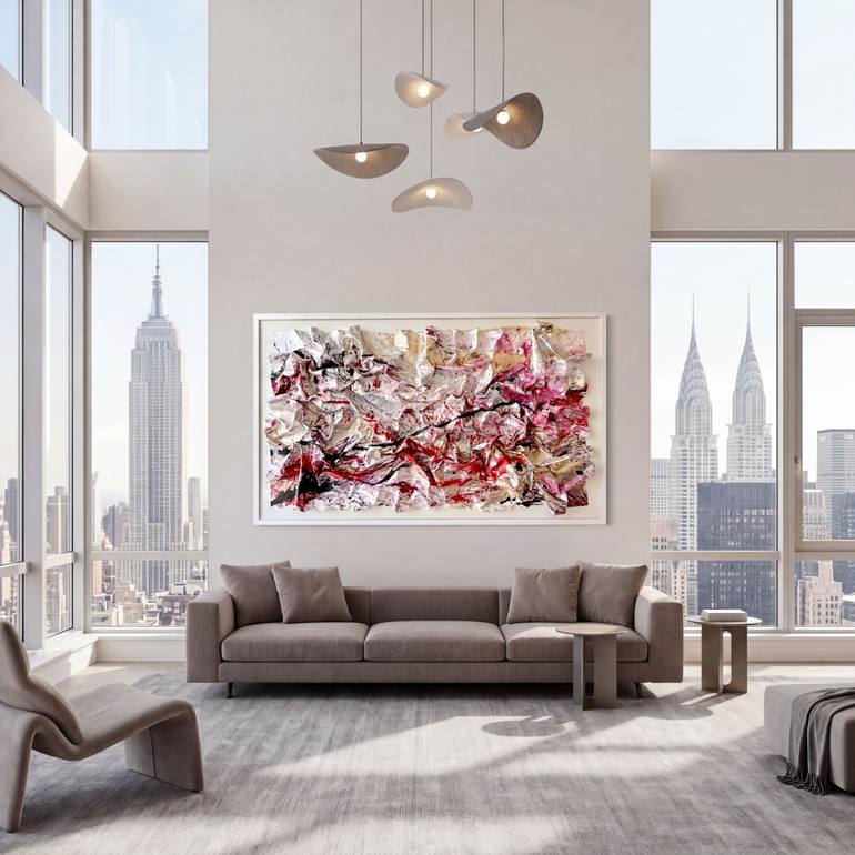 Wilde Love – Red Abstract Wall Sculpture Mixed Media by Nonos