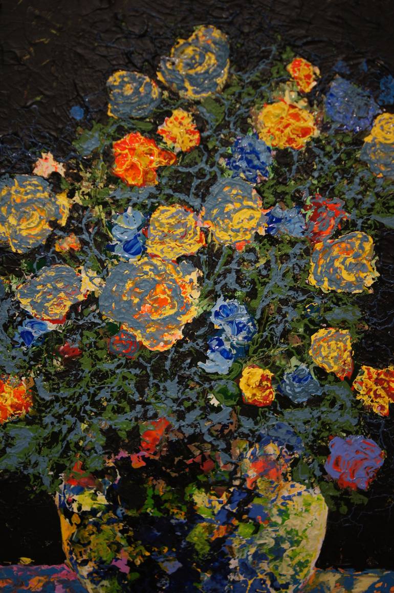 Original Contemporary Floral Painting by Anton Zapotochnyi