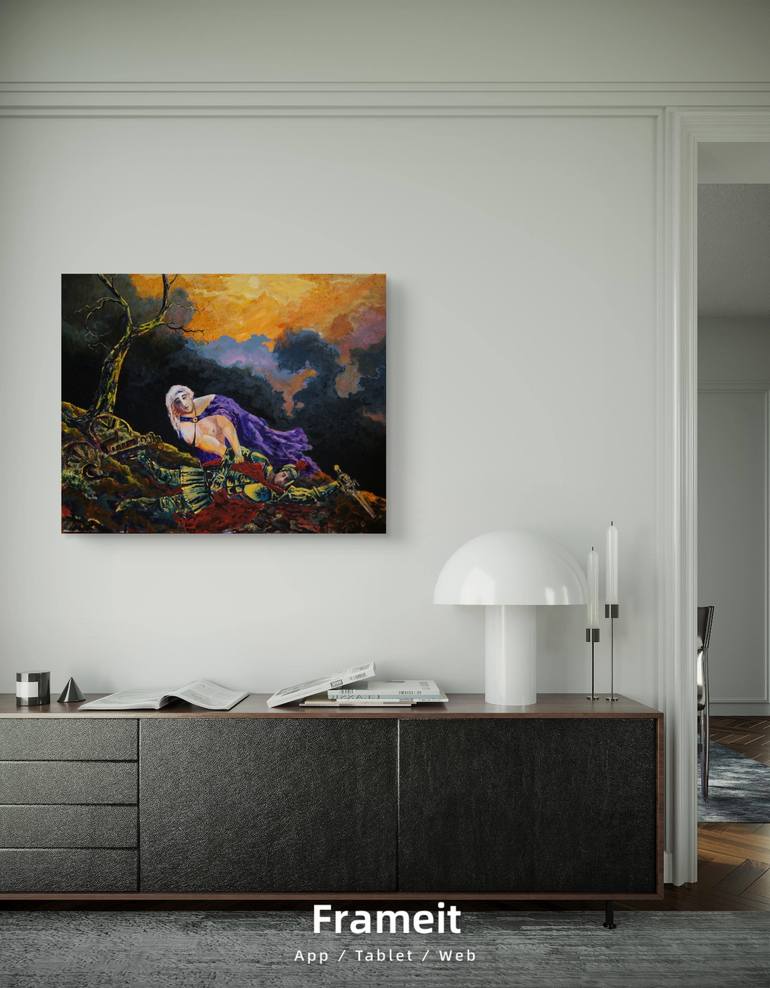 Original Antique Classical Mythology Painting by Anton Zapotochnyi