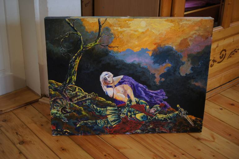 Original Antique Classical Mythology Painting by Anton Zapotochnyi