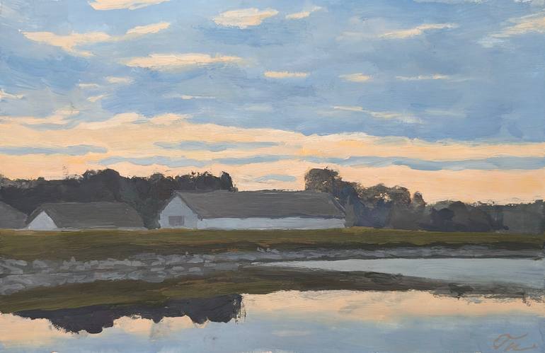 Original Landscape Painting by Noemi Admira Tiba | Contemporary Art on Paper | The lake