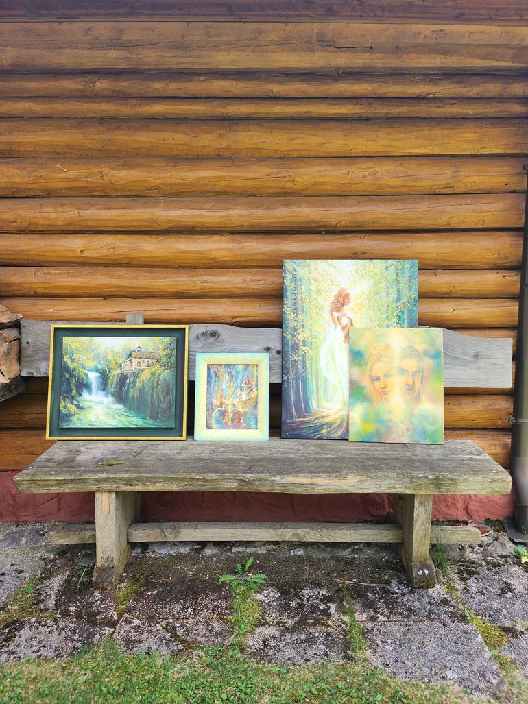 Original Impressionism Rural Life Painting by Boris Kos