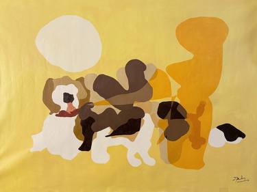 Original Abstract Dogs Paintings by Moises Issi