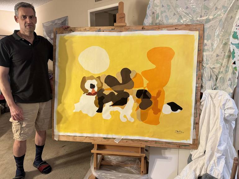 Original Dogs Painting by Moises Issi