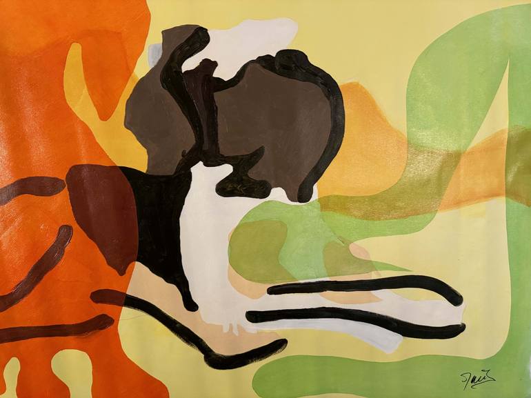 Original Abstract Dogs Painting by Moises Issi