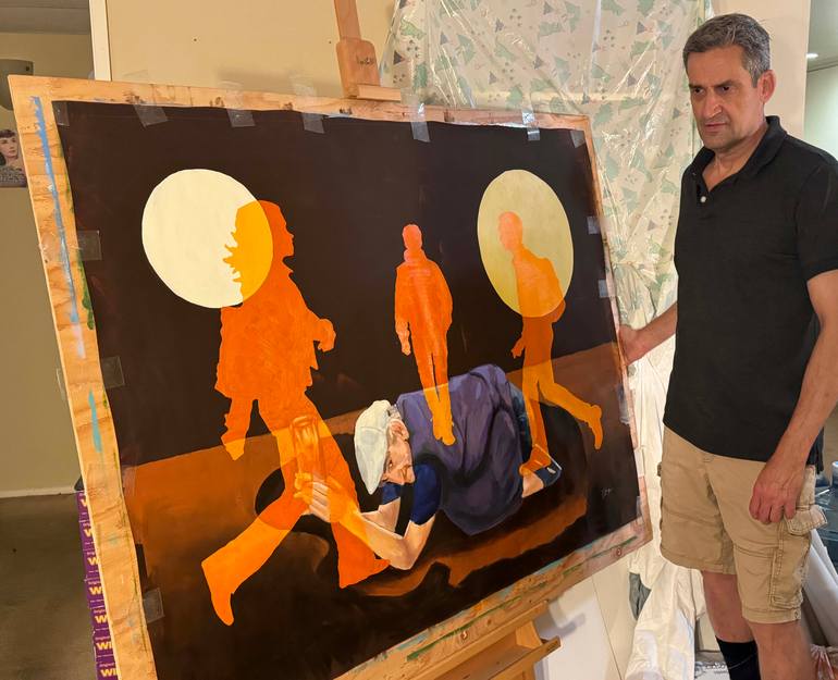 Original Realism Men Painting by Moises Issi