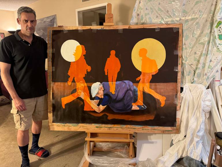 Original Realism Men Painting by Moises Issi