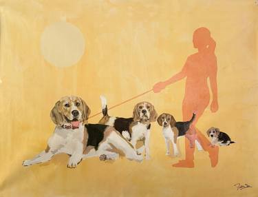 Original Realism Dogs Paintings by Moises Issi