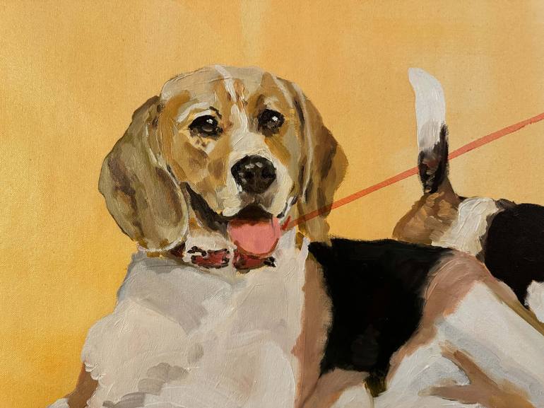 Original Realism Dogs Painting by Moises Issi