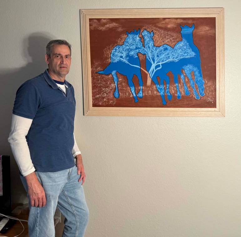 Original Surrealism Animal Painting by Moises Issi