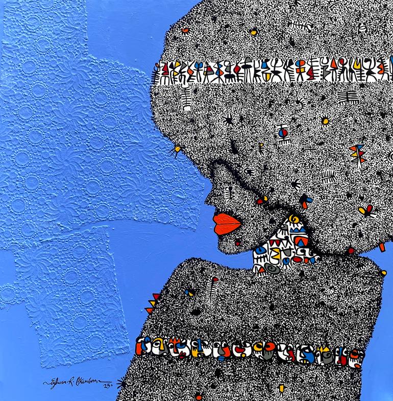 Original Abstract Mixed Media by Eghosa Raymond Akenbor | Abstract Art on Canvas | Bold and Beautiful Collection 3