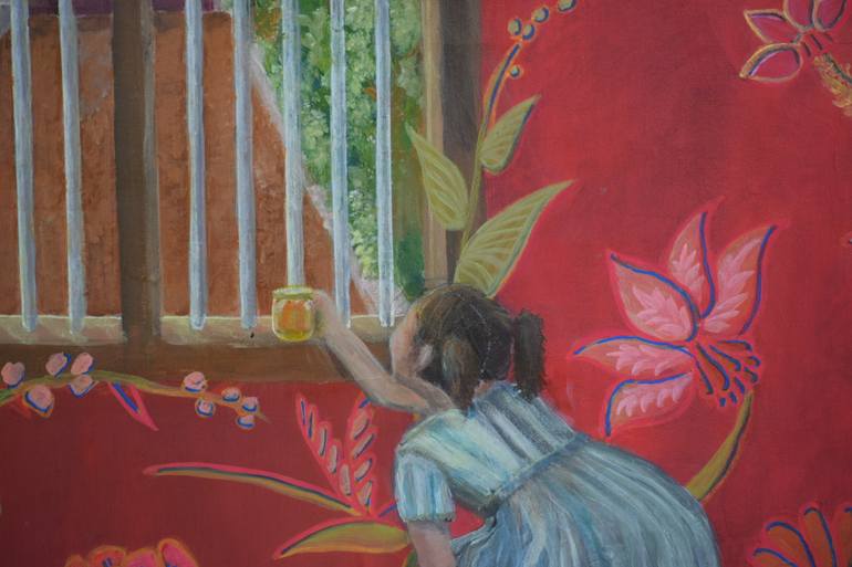 Original Figurative Floral Painting by Amna Kalam