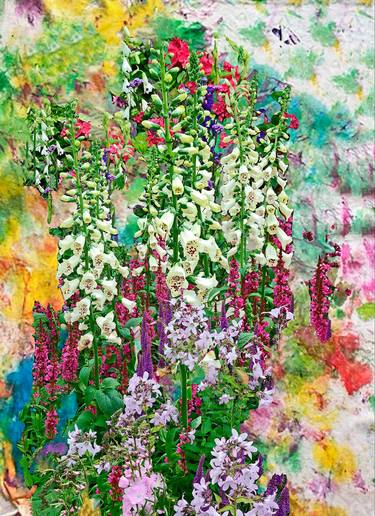 White Foxgloves on Abstract thumb