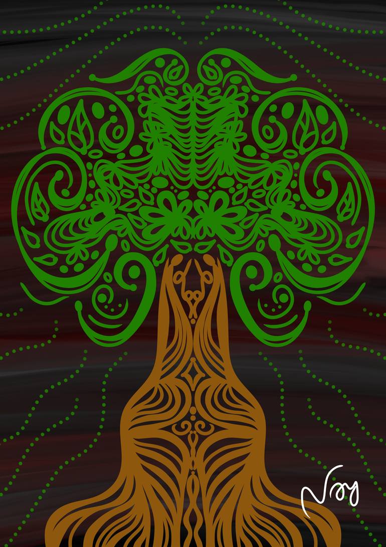Original Abstract Painting by N Maya | Abstract Art on Paper | The Tree of Symmetric Vibrations