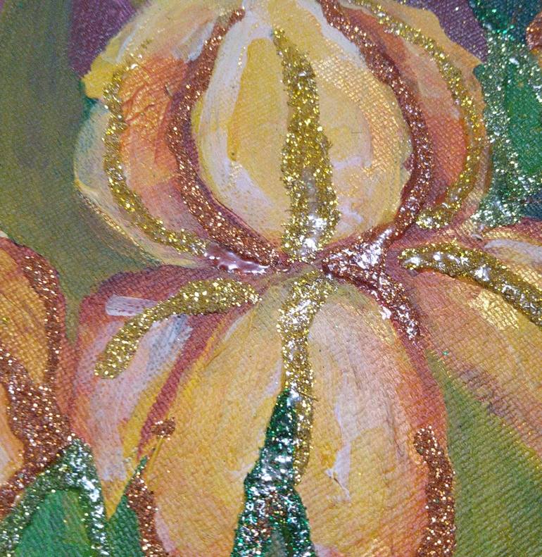 Original Color Field Painting Floral Mixed Media by Iryna Rakush