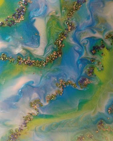 Print of Abstract Seascape Mixed Media by Iryna Rakush