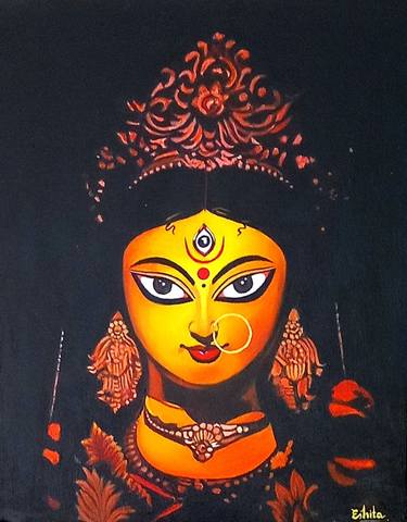 Original Art Deco Religion Paintings by Eshita Roy Chowdhury