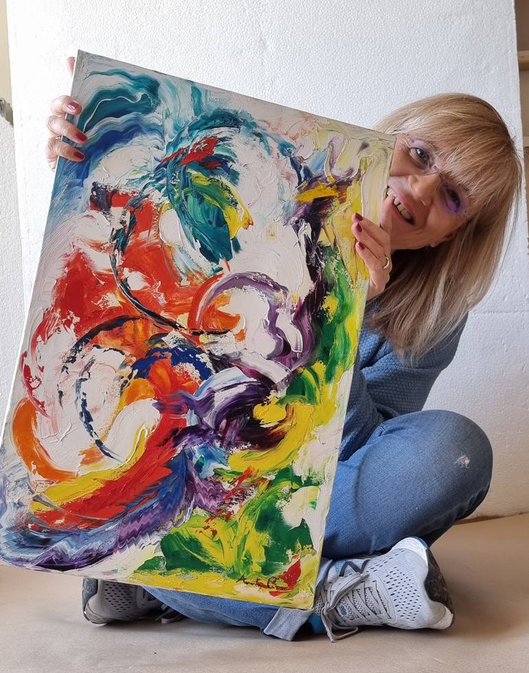 Original Abstract Expressionism Abstract Painting by Assunta Cassa